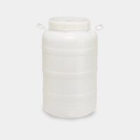 Fusto Ecoplast 50L bocca larga in plastica neutra con guarnizione ermetica – contenitore resistente per liquidi e alimenti