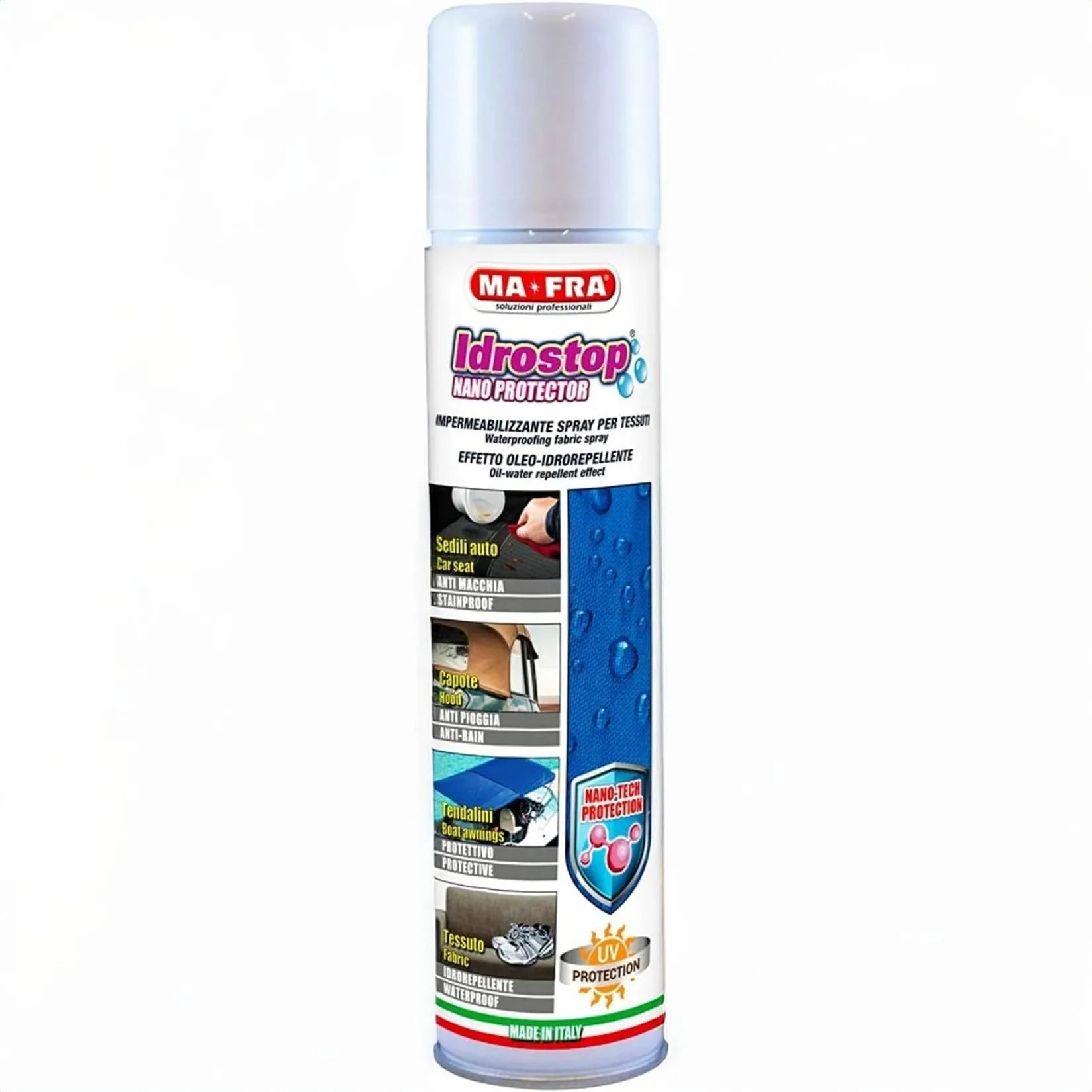 MaFra Idrostop 300ml – spray impermeabilizzante oleo-idrorepellente per tessuti auto e capote