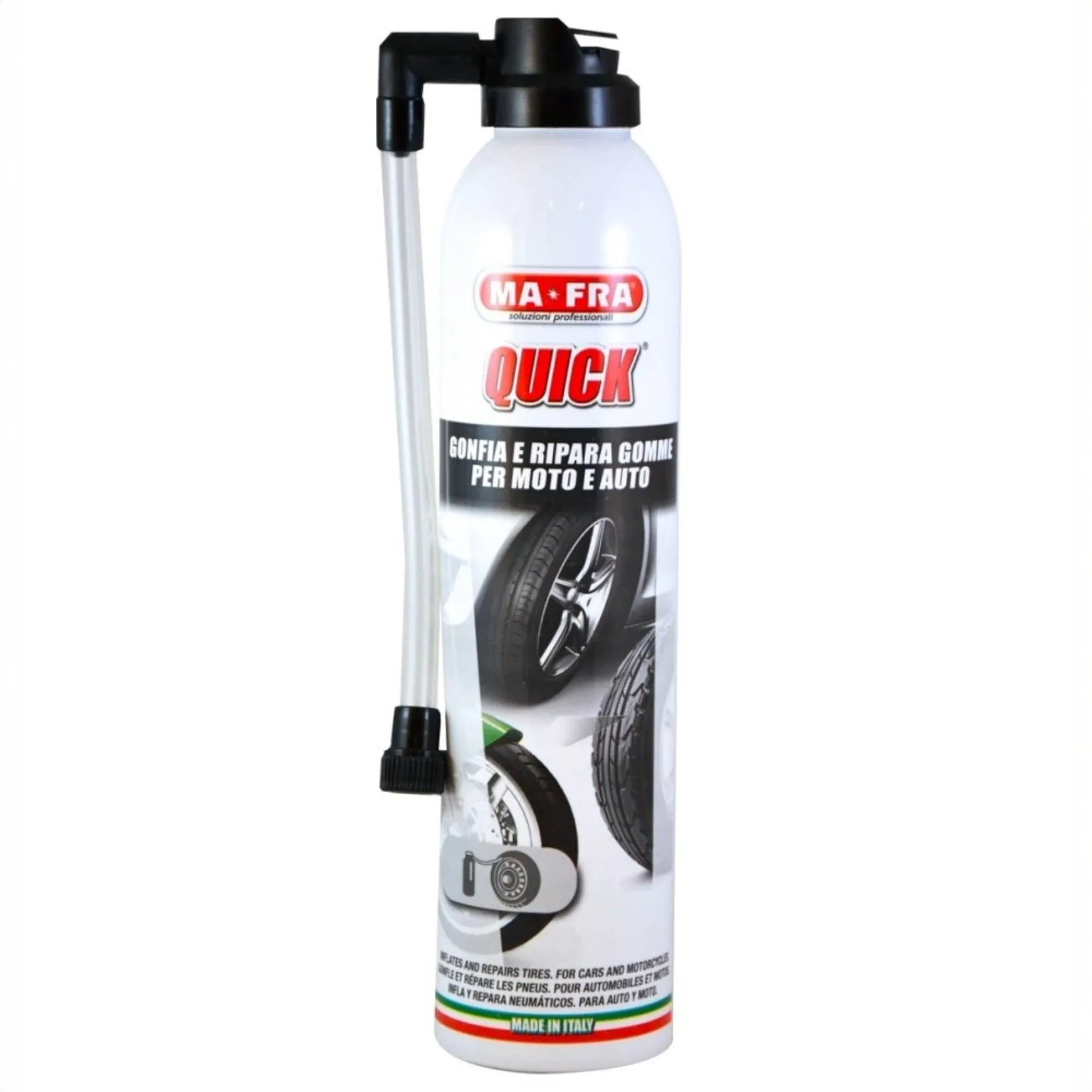 Ma-Fra Quick 300 ml – spray ripara e gonfia pneumatici per auto e moto, pronto soccorso immediato