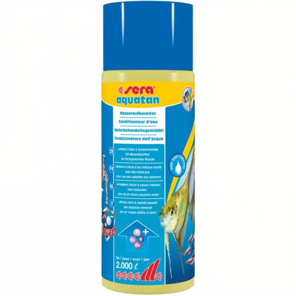 Sera Aquatan 500?ml – Biocondizionatore Acquario Rimuove Cloro & Metalli Pesanti per Acqua Cristallina - immagine 1