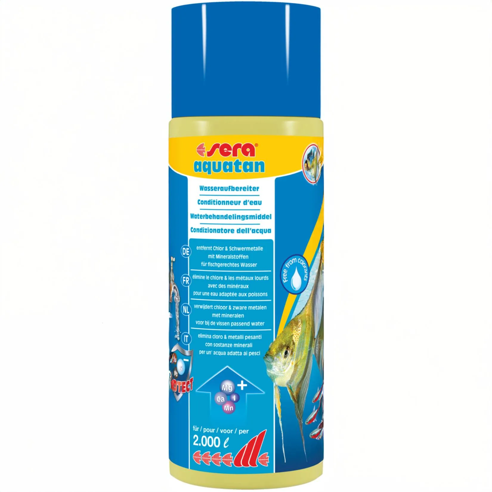 Sera Aquatan 500ml – biocondizionatore per acquario elimina cloro e metalli pesanti, acqua sicura e cristallina