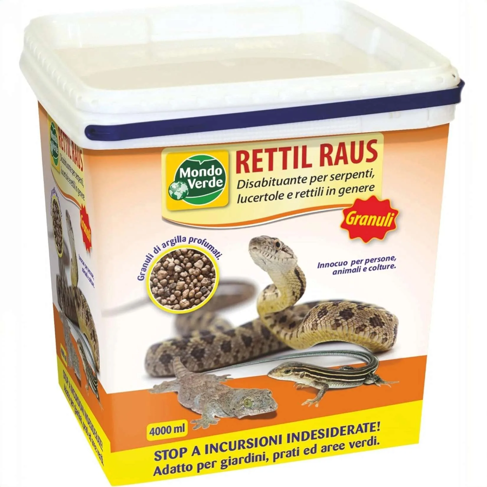Mondo Verde Rettil Raus 4000ml – granuli repellenti per serpenti, lucertole e rettili in giardino e orto