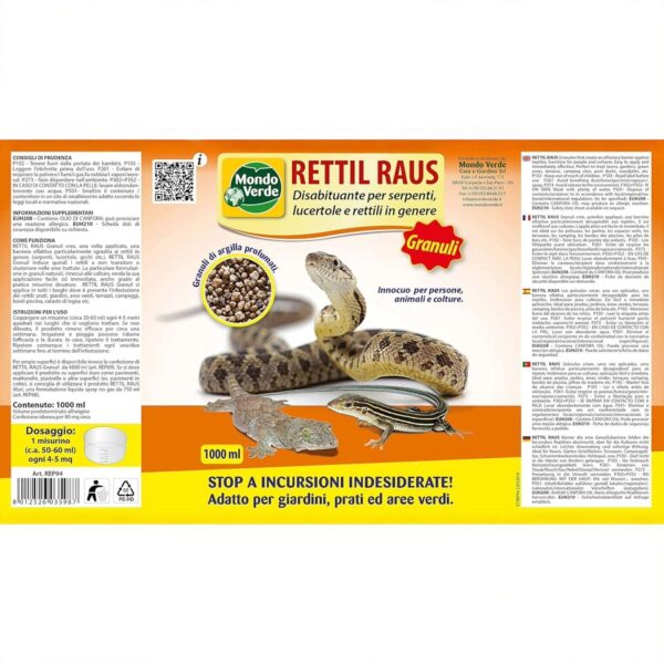 Mondo Verde Rettil?Raus 4000?ml – Granuli Repellenti Serpenti, Lucertole & Rettili per Giardino - immagine 2