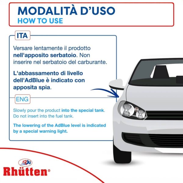 Rhütten AdBlue 5 Litri – Urea Purissima BASF ISO 22241 per Motori Diesel Euro 6 con Tappo Versatore - immagine 5