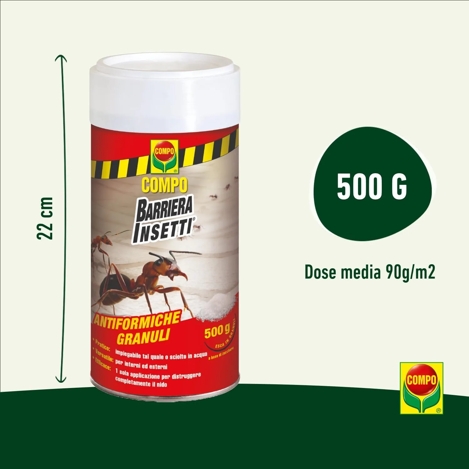 COMPO Antiformiche Granuli Barriera – Esca Efficace per Formiche da Interni ed Esterni, 500g - immagine 2