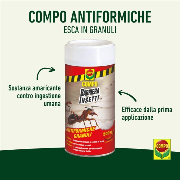 COMPO Antiformiche Granuli Barriera – Esca Efficace per Formiche da Interni ed Esterni, 500g - immagine 4