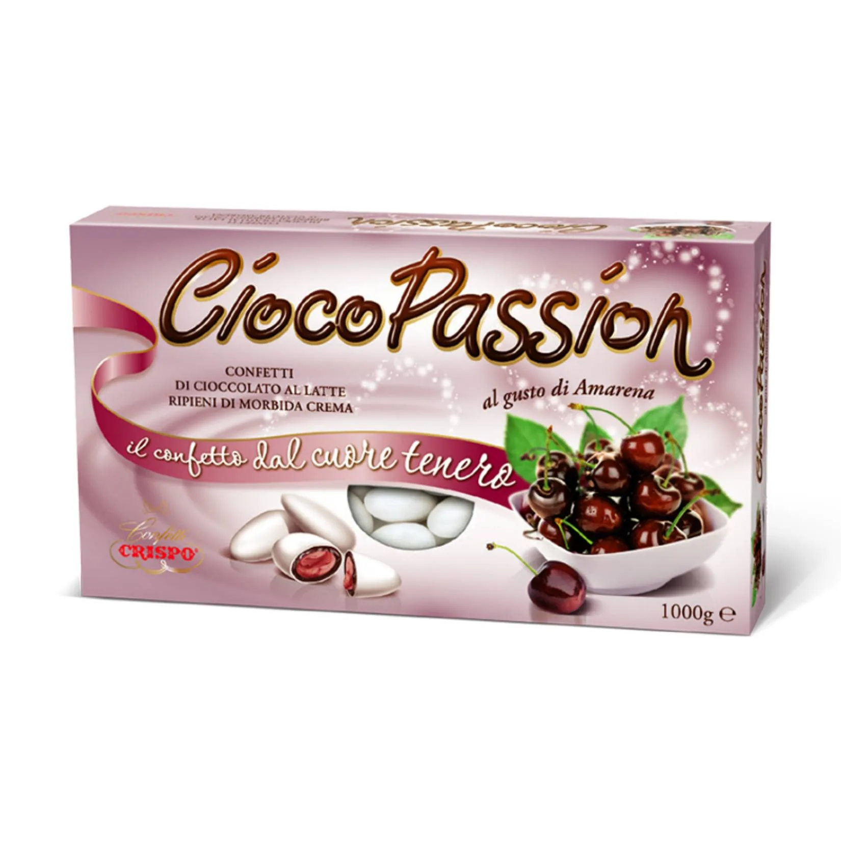 19588-jpg.webp Confetti Crispo – CiocoPassion Amarena 1 kg – Cioccolato al Latte Ripieno di Crema all’Amarena, Perfetti per Eventi e Bomboniere Speciali - immagine 1
