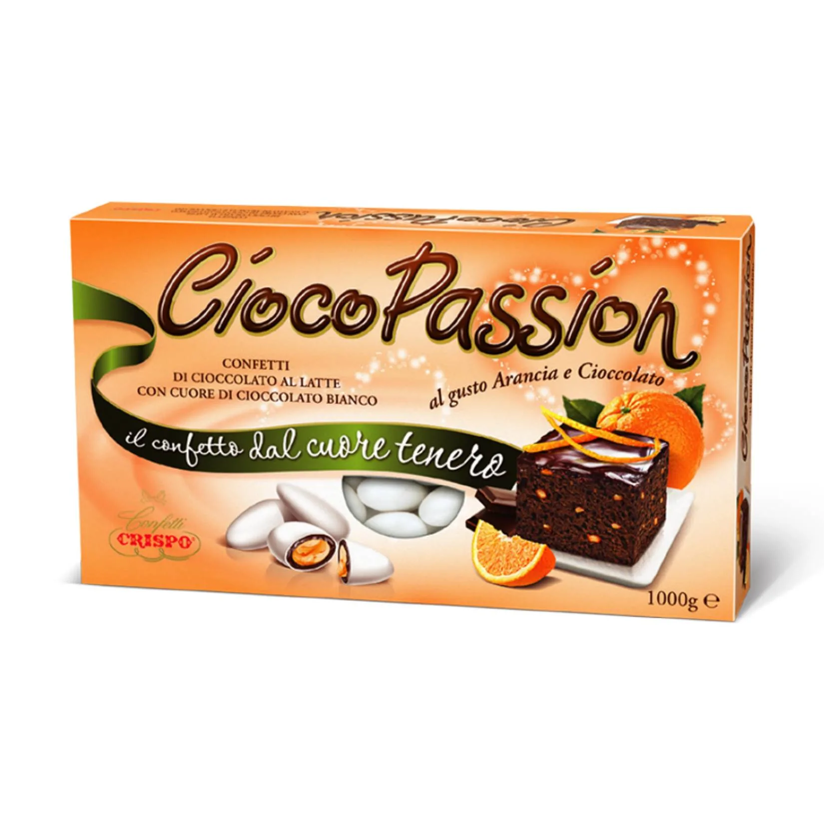 Confetti Crispo – CiocoPassion Arancia & Cioccolato 1 kg – Ripieni Morbidi di Cioccolato Bianco e Arancia, Ideali per Matrimoni & Feste - immagine 1