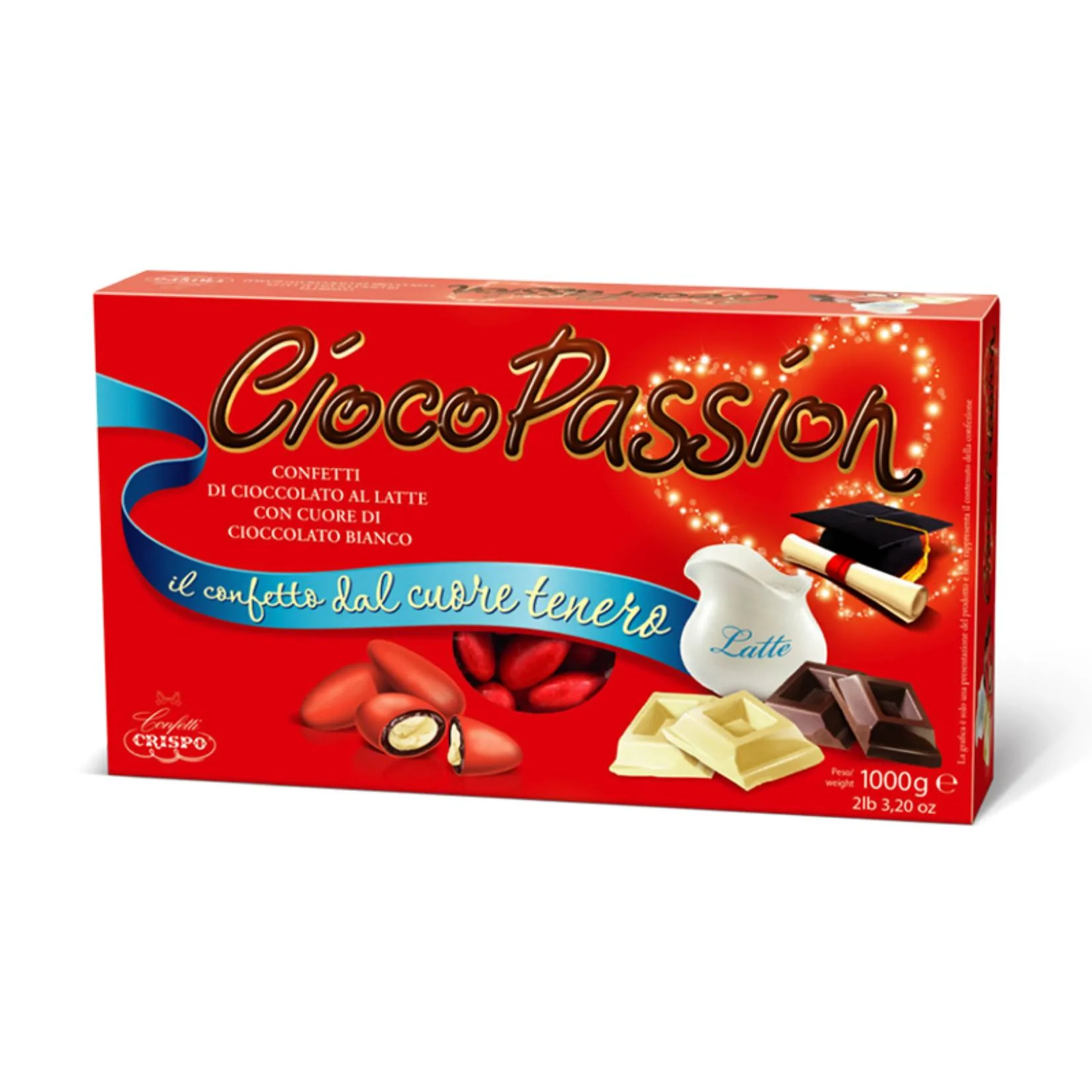 Confetti CiocoPassion Rosso – Cioccolato al Latte con Cuore Bianco, Perfetti per Occasioni & Eventi Eleganti - immagine 1