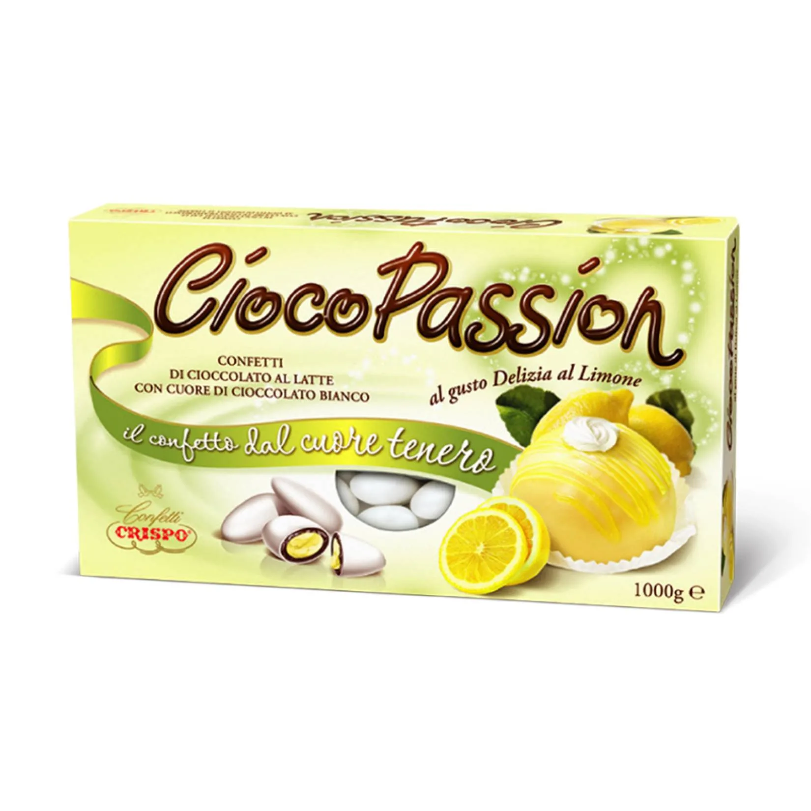 Confetti Crispo – CiocoPassion Delizia al Limone 1 kg – Ripieni di Cioccolato Bianco al Gusto Limone, Freschezza & Raffinatezza per Matrimoni e Eventi Speciali - immagine 1