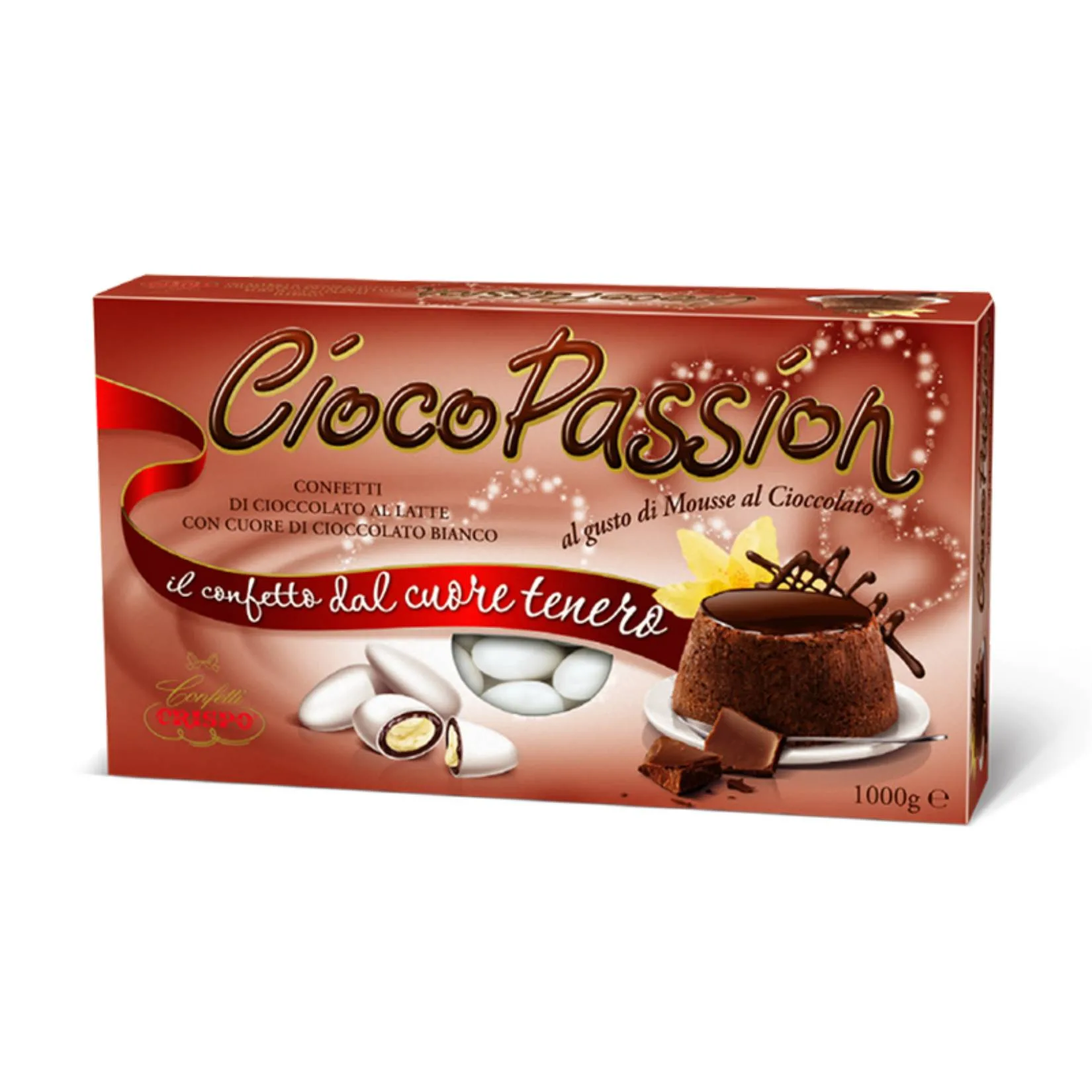 Confetti Crispo – CiocoPassion Mousse al Cioccolato 1 kg – Ripieni Morbidi di Cioccolato Bianco e Gusto Intenso - immagine 1