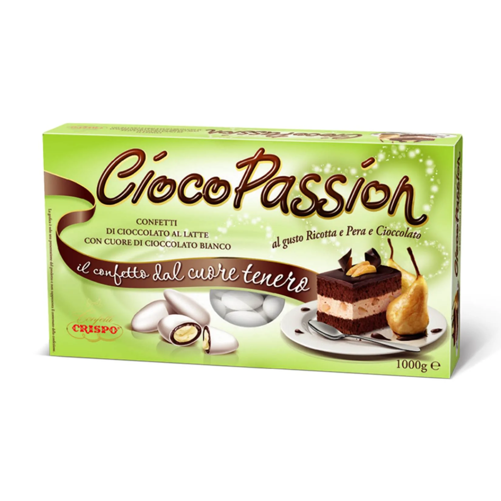 Confetti Crispo – CiocoPassion Ricotta, Pera & Cioccolato 1 kg – Ripieni Gourmet di Cuore Bianco, Eleganza per Matrimoni & Eventi Speciali - immagine 1