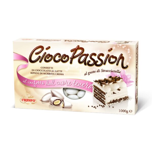 Confetti Crispo – CiocoPassion Stracciatella 1 kg – Ripieni Morbidi al Gusto Stracciatella, Eleganza & Dolcezza per Matrimoni & Feste Speciali - immagine 1