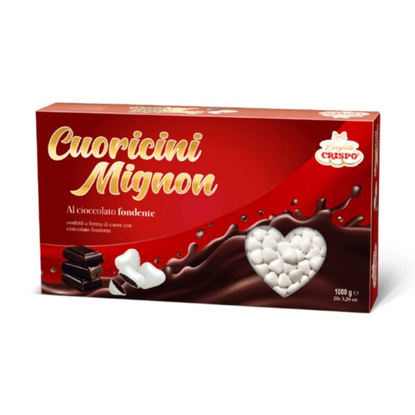 Cuoricini Mignon Confetti Fondente Celeste 1 kg – Cuori di Cioccolato Fondente Premium per Matrimoni & Eventi