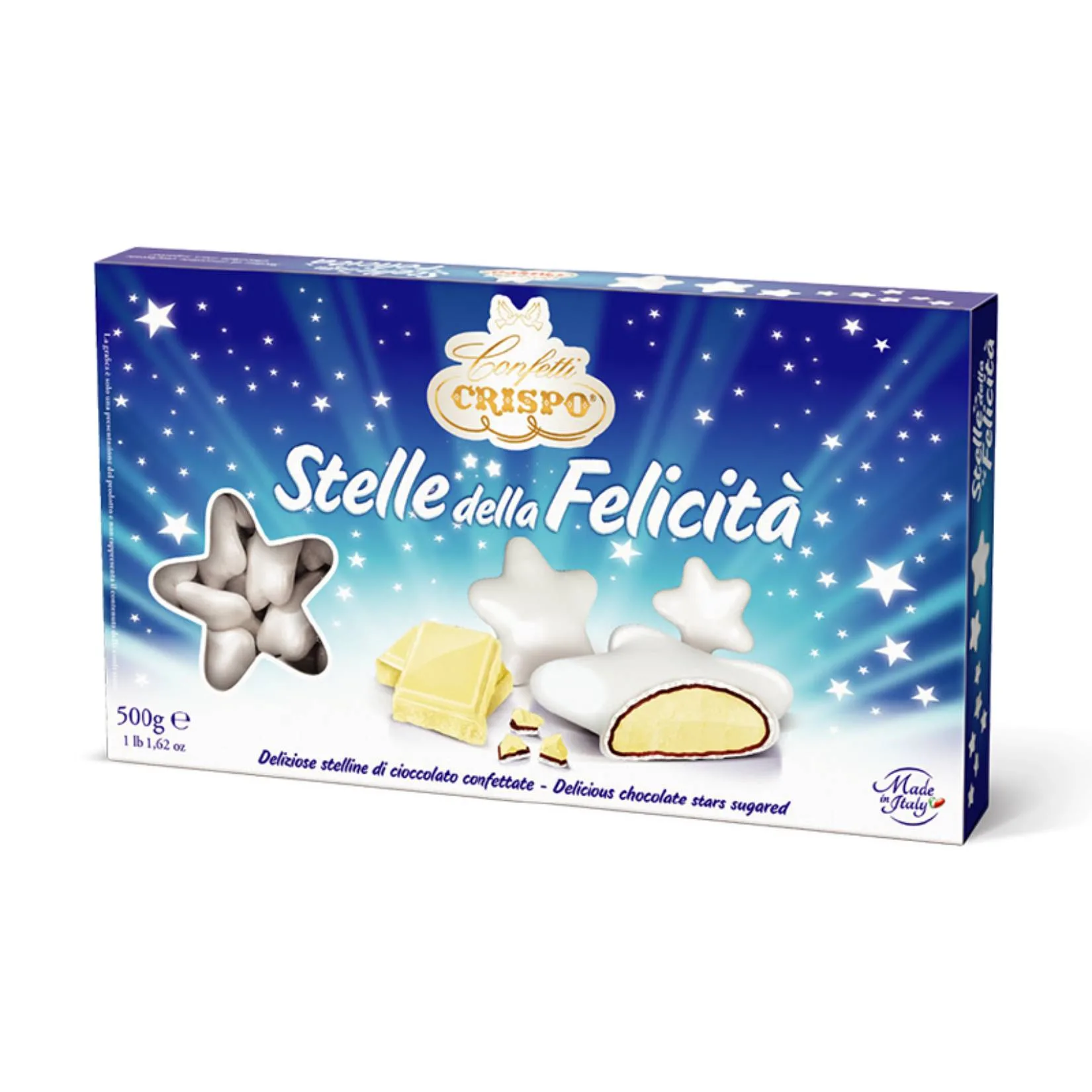 Confetti Crispo Stelle della Felicità 500 g – Eleganza Bianca per Matrimoni & Feste Speciali