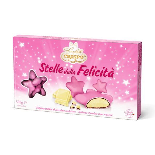 500 g confetti stelle rosa Crispo Stelle della Felicità.