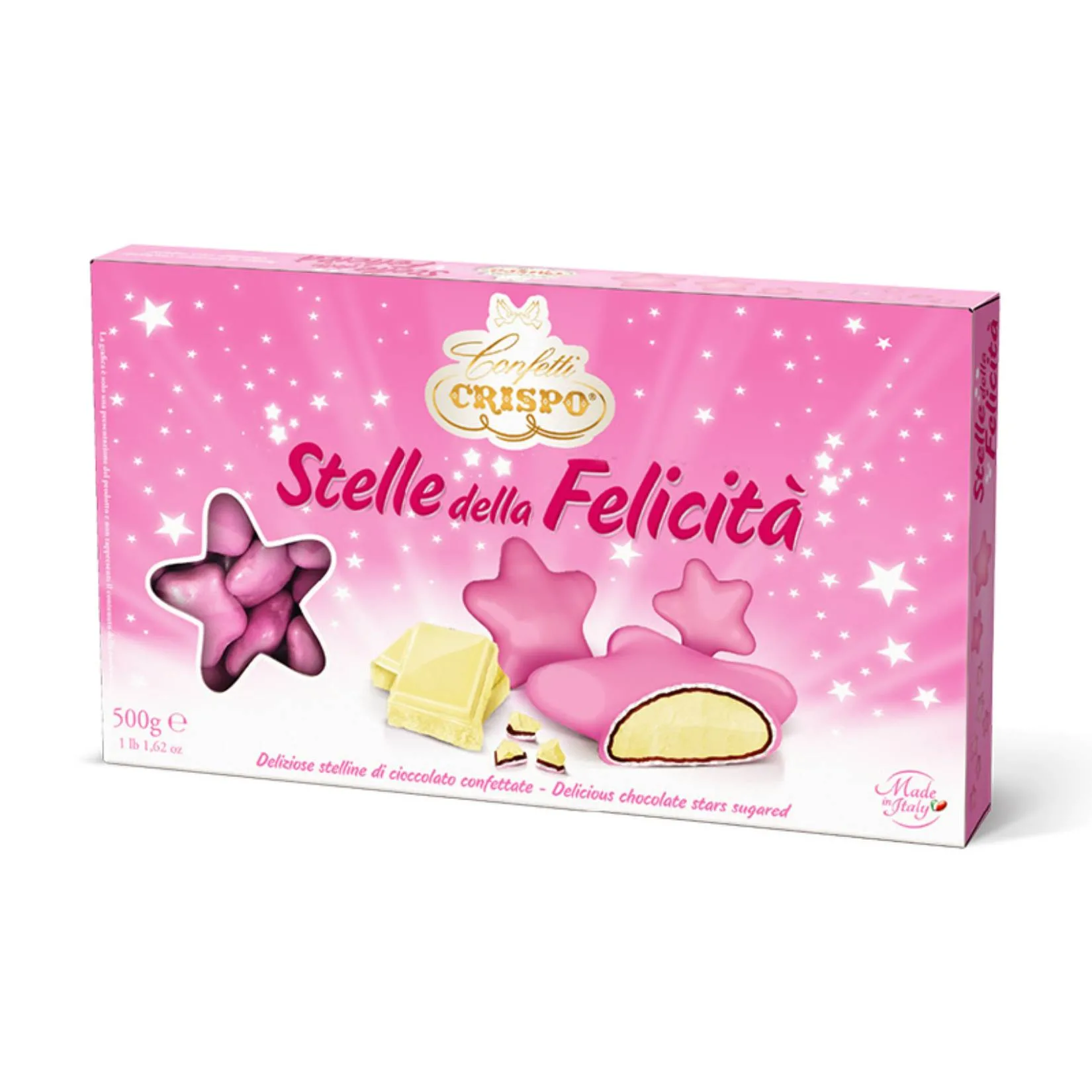500 g confetti stelle rosa Crispo Stelle della Felicità. 500 g confetti stelle rosa Crispo Stelle della Felicità.