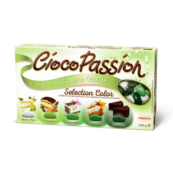 Crispo CiocoPassion Selection Color Verdi 1 kg – 5 Gusti Raffinati in Tonalità Verde per Matrimoni & Feste