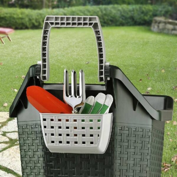 Bama KART Carrello da Giardino con Ruote 76 Litri | Contenitore Trasporto Terriccio Foglie Attrezzi | Plastica Resistente Colore Cacao - immagine 4
