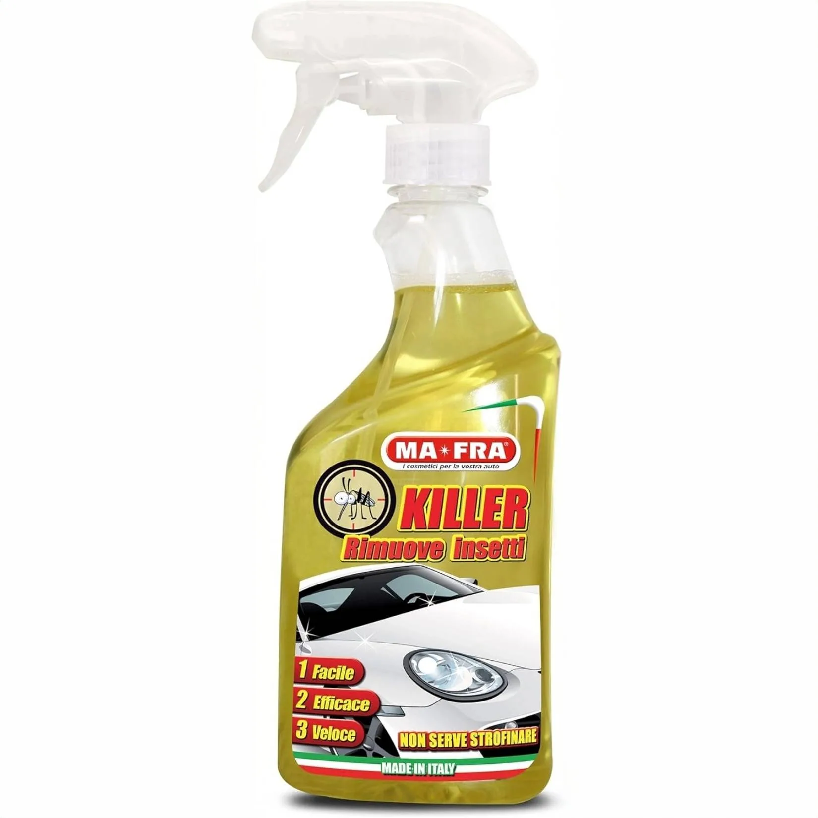 Mafra Killer Spray 500 ml elimina insetti e moscerini da parabrezza e carrozzeria auto senza strofinare