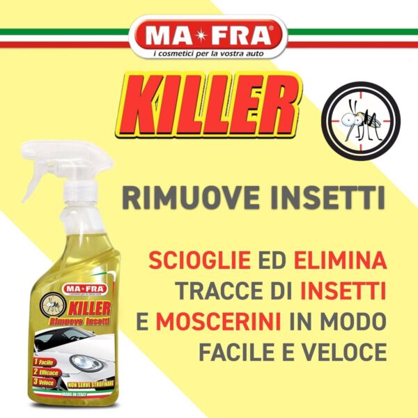 Ma–Fra  Killer Detergente Auto 500 ml | Spray Elimina Insetti e Moscerini | Rimuove Macchie Senza Strofinare Facile e Veloce - immagine 2