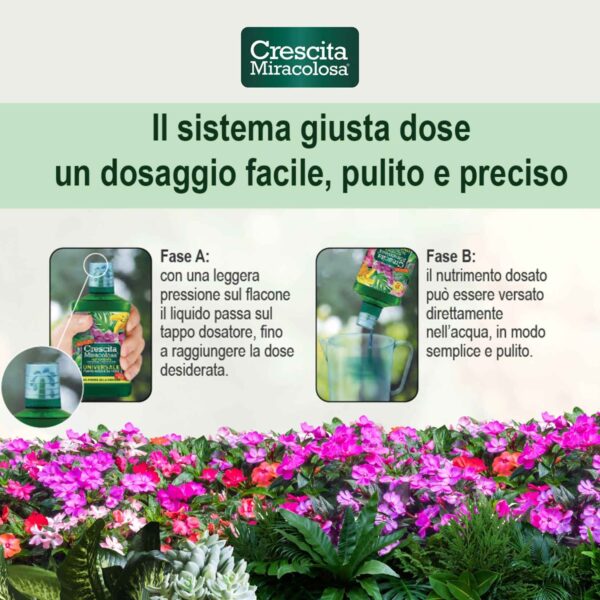 Crescita Miracolosa – Nutrimento Universale Piante Verdi e da Fiore 750 ml – Concime Liquido Completo - immagine 3