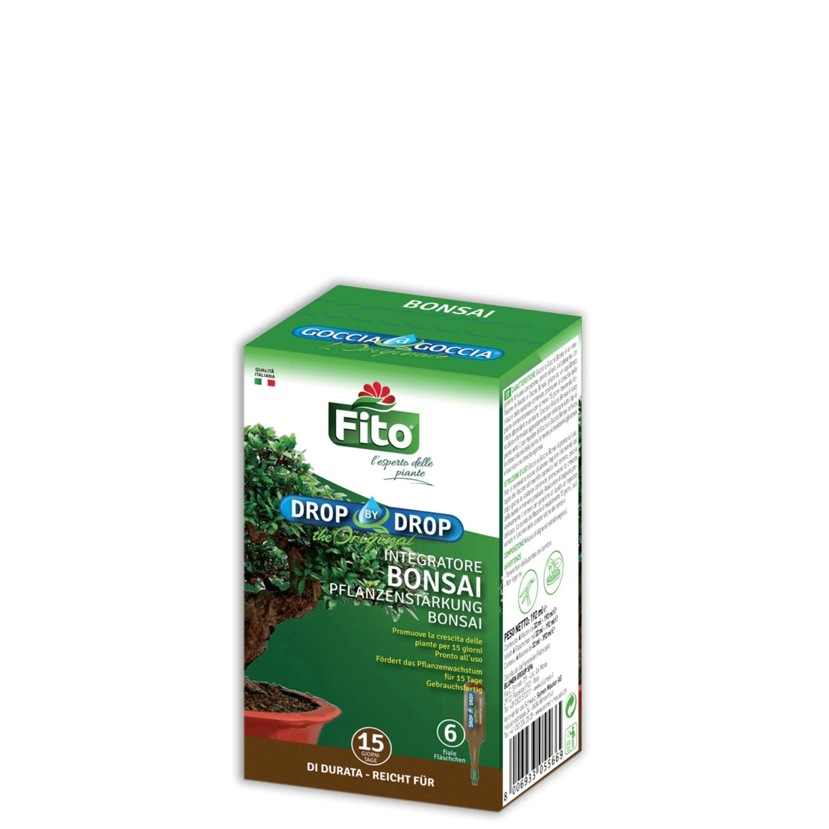 Fito Goccia a Goccia Bonsai – 6 fiale da 32 ml concime liquido pronto uso per foglie e radici Fito Goccia a Goccia Bonsai – 6 fiale da 32 ml concime liquido pronto uso per foglie e radici