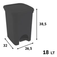Belli e Forti – Bidone Pattumiera a Pedale 18 Litri Grigio  – Cestino Porta Rifiuti - immagine 2