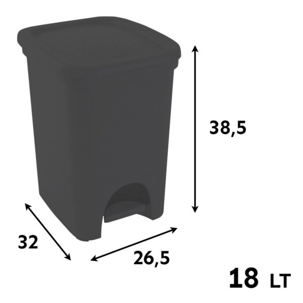 Belli e Forti – Bidone Pattumiera a Pedale 18 Litri Grigio  – Cestino Porta Rifiuti - immagine 2