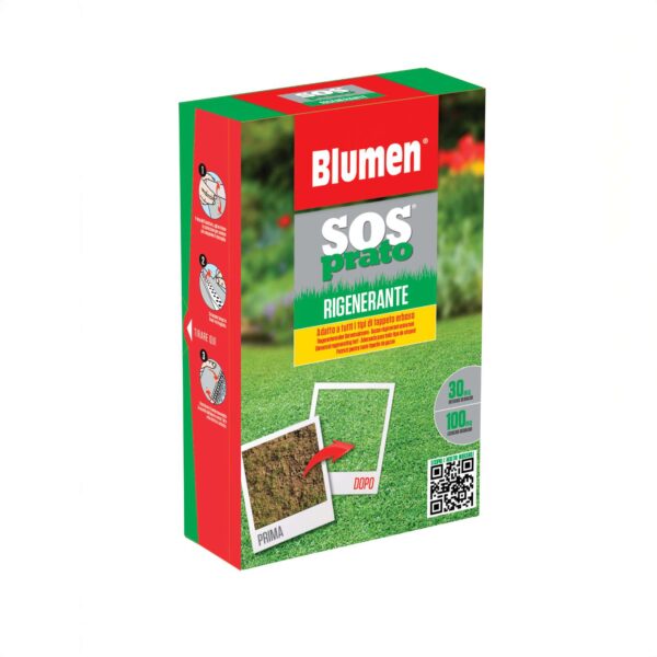 Blumen SOS Prato Rigenerante – Mix Semi per Rinnovo Prato con Germinazione Rapida e Alta Resistenza al Sole e al Calpestio, per Restauro Manto Erboso - immagine 1