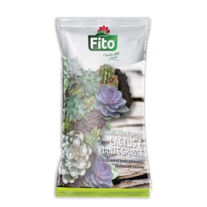 Sacco Fito Substrato per Cactus e Piante Grasse 1 L, terriccio naturale drenante con aerazione ottimale e azione antimuffa.