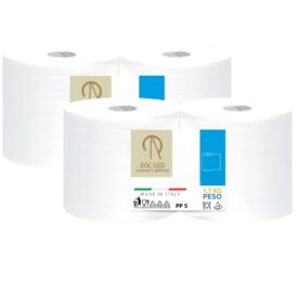 Rocard 2 Rotoli Carta Asciugatutto 1600 strappi 2 veli pura cellulosa extra resistente con microgoffratura