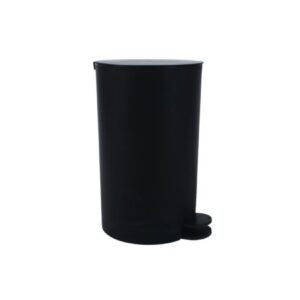 MSV Pattumiera Bagno 3L Osaki nero opaco a pedale con coperchio e secchio interno estraibile
