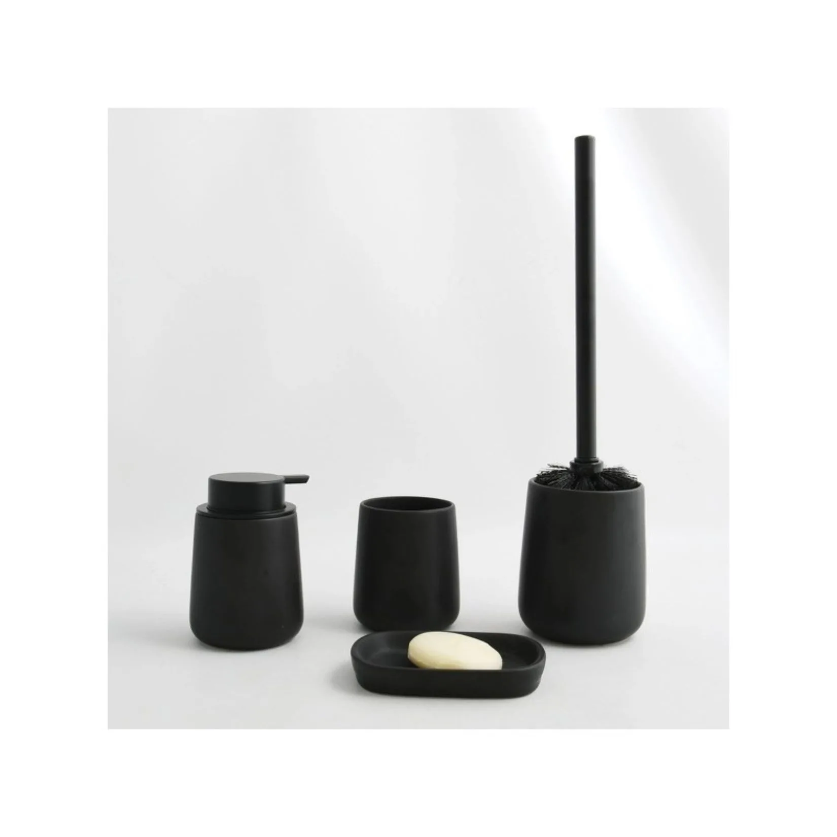MSV –  Dispenser Sapone Liquido Maonie – Dosatore 300 ml in Ceramica Nero Opaco, Elegante e Resistente - immagine 3