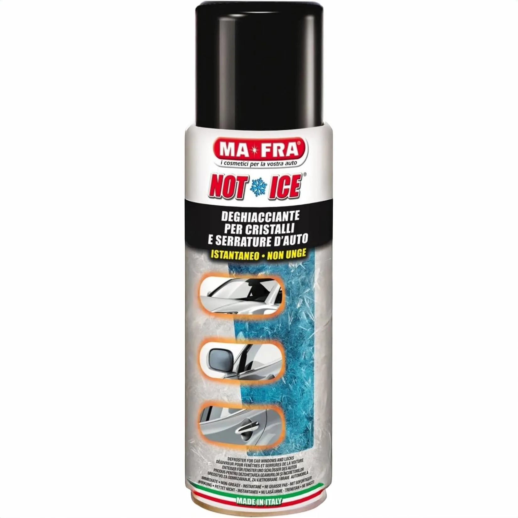 Ma-Fra Not Ice Spray Deghiacciante Auto 300 ml per parabrezza e serrature con azione antiappannante senza aloni