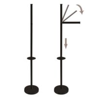 MSV – Portarotolo Carta Igienica Indipendente – Design Moderno Nero Opaco Effetto Acciaio Inox – 15x60x15 cm - immagine 2