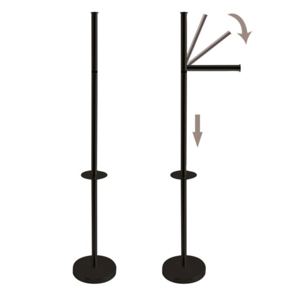 MSV – Portarotolo Carta Igienica Indipendente – Design Moderno Nero Opaco Effetto Acciaio Inox – 15x60x15 cm - immagine 2