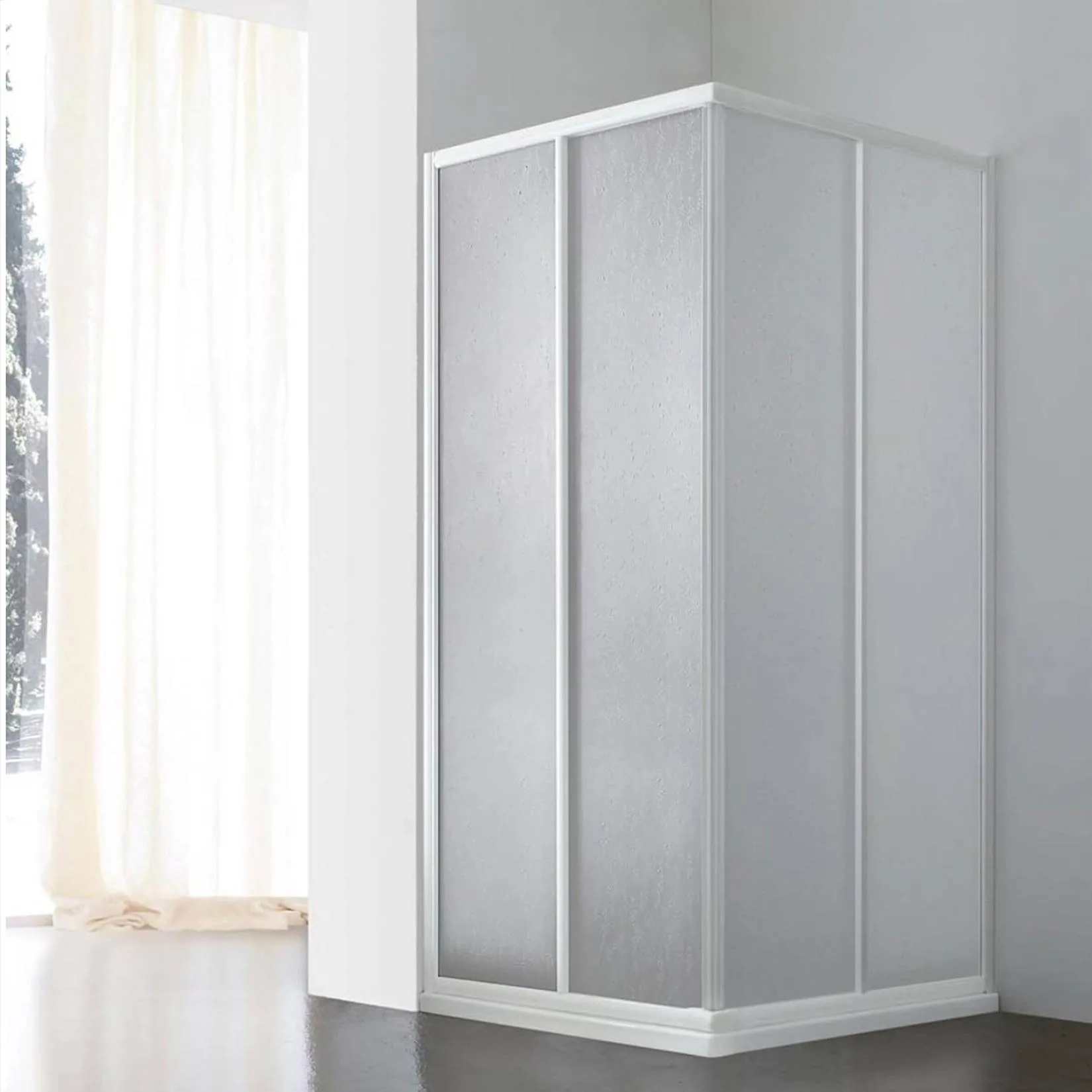 Garofalo Box Doccia Angolare 80x80 cm – Cabina Acrilico con Porte Scorrevoli e Profili in Alluminio Regolabile –  Altezza: 183 cm - immagine 4