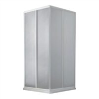 Garofalo Box Doccia Angolare 80x80 cm – Cabina Acrilico con Porte Scorrevoli e Profili in Alluminio Regolabile –  Altezza: 183 cm