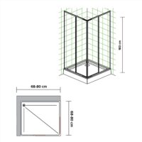 Garofalo Box Doccia Angolare 80x80 cm – Cabina Acrilico con Porte Scorrevoli e Profili in Alluminio Regolabile –  Altezza: 183 cm - immagine 5