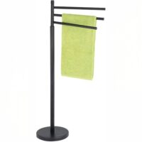 Msv –  Porta Asciugamani 3 Rami Ella – Acciaio Nero Opaco Design Moderno Bagno - immagine 5