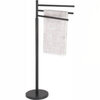Msv –  Porta Asciugamani 3 Rami Ella – Acciaio Nero Opaco Design Moderno Bagno - immagine 6