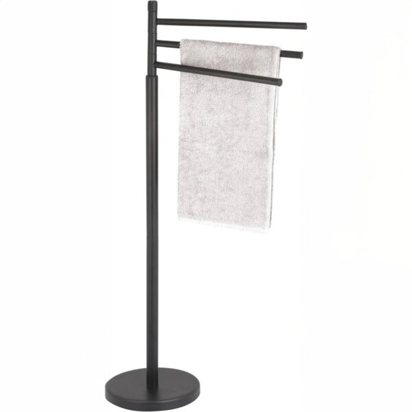 Msv –  Porta Asciugamani 3 Rami Ella – Acciaio Nero Opaco Design Moderno Bagno - immagine 6