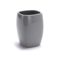 Msv –  Set Accessori Bagno 3 Pezzi – Dispenser, Portasapone e Bicchiere in Ceramica Grigio Antracite - immagine 2