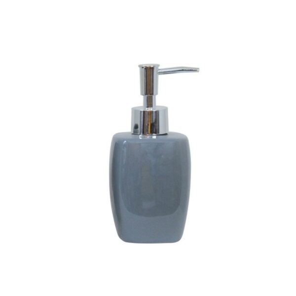 Msv –  Set Accessori Bagno 3 Pezzi – Dispenser, Portasapone e Bicchiere in Ceramica Grigio Antracite - immagine 4
