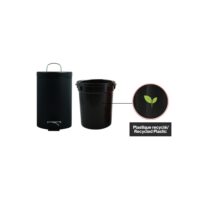 Msv –  Pattumiera Bagno 3L Nera – Cestino Cosmetici a Pedale in Acciaio Inossidabile con Secchio Interno Estraibile, Compatto ed Elegante - immagine 5