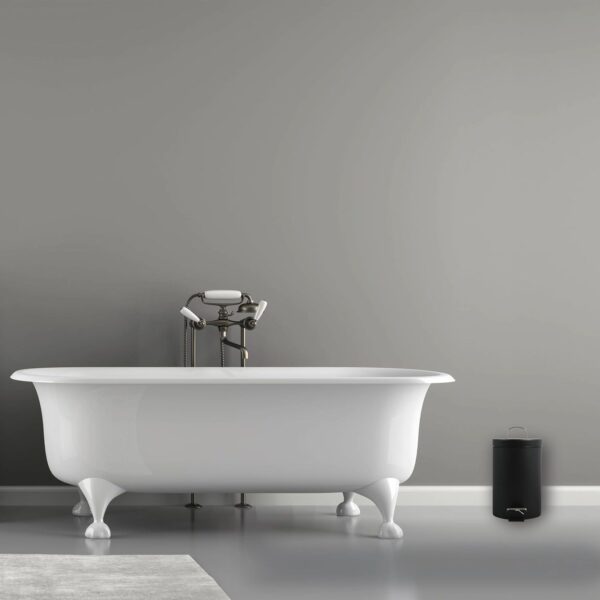 Msv –  Pattumiera Bagno 3L Nera – Cestino Cosmetici a Pedale in Acciaio Inossidabile con Secchio Interno Estraibile, Compatto ed Elegante - immagine 9