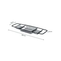 MSV Vassoio da Bagno Estensibile in Acciaio Inox – Supporto Vasca 68,5 cm, Resistente ed Elegante, Multicolore - immagine 2