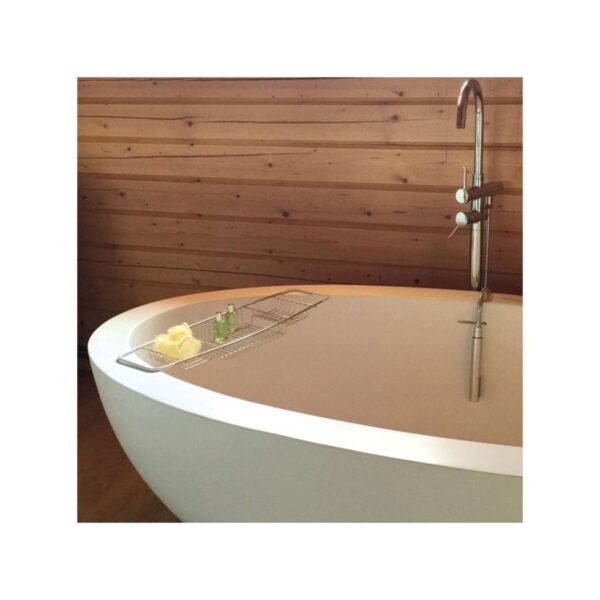 MSV Vassoio da Bagno Estensibile in Acciaio Inox – Supporto Vasca 68,5 cm, Resistente ed Elegante, Multicolore - immagine 3