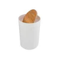 Msv –  Pattumiera Bagno 6L Bianca – Cestino Rotondo Compatto con Coperchio Basculante, Design Moderno 18x26 cm - immagine 2
